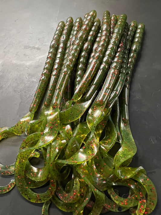 10” Curly Tail worms. (8 pack)